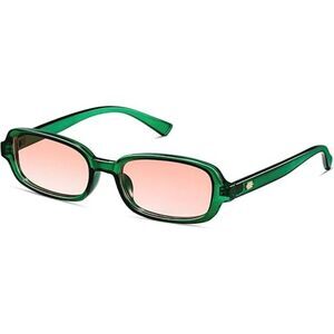 Trendy Retro 90s Small Square Rectangle Sunglasses for Women UV400 Protection